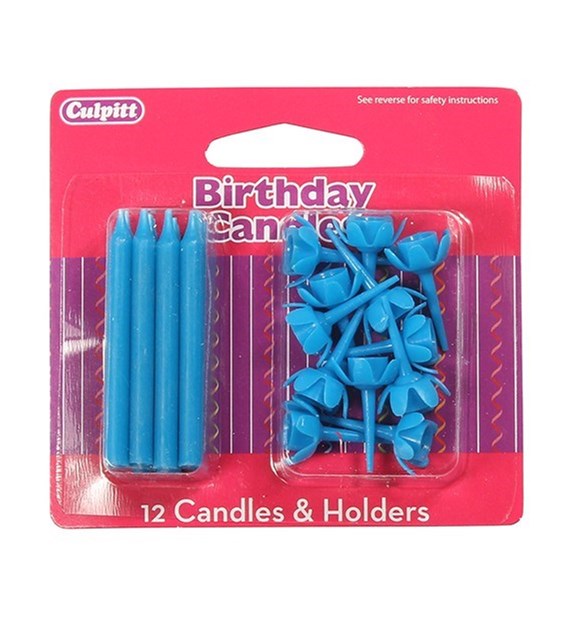 Candle-& Holders Blister Blue