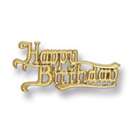 Motto Happy Birthday Gold 76 mm (50pcs)
