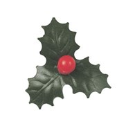 Pic-3 Leaf Holly & 1 Berry-32mm