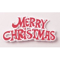 Motto-Merry Christmas-Red/White-76mm (100)