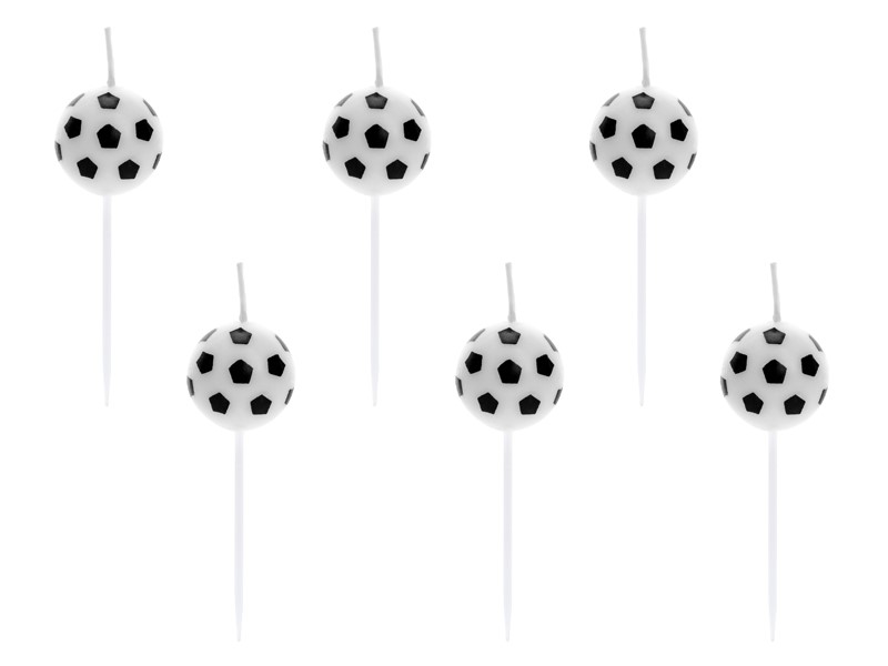 Birthday candles Soccer Balls, 2.5cm (6 pc)